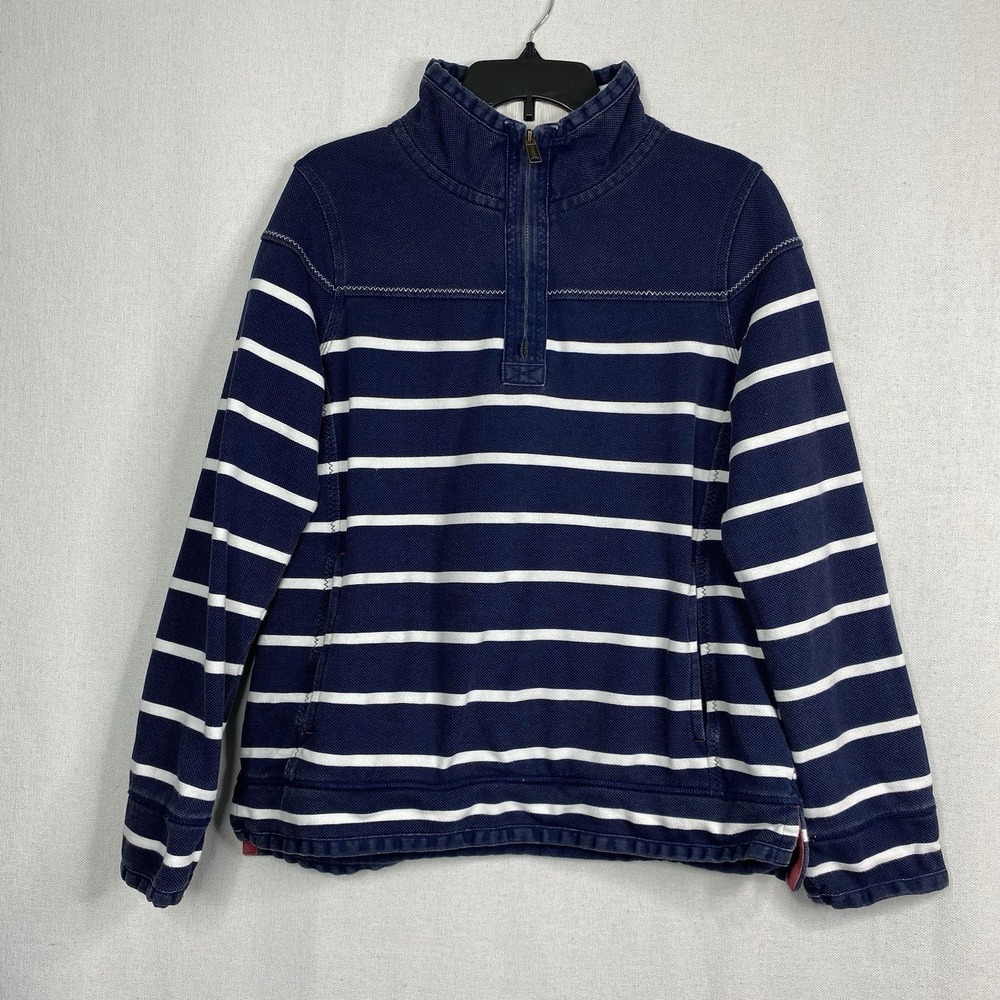 Fat Face Sweatshirt‎ The Airlie 1/4 Zip Women's Sz 10 Blue Navy White Striped